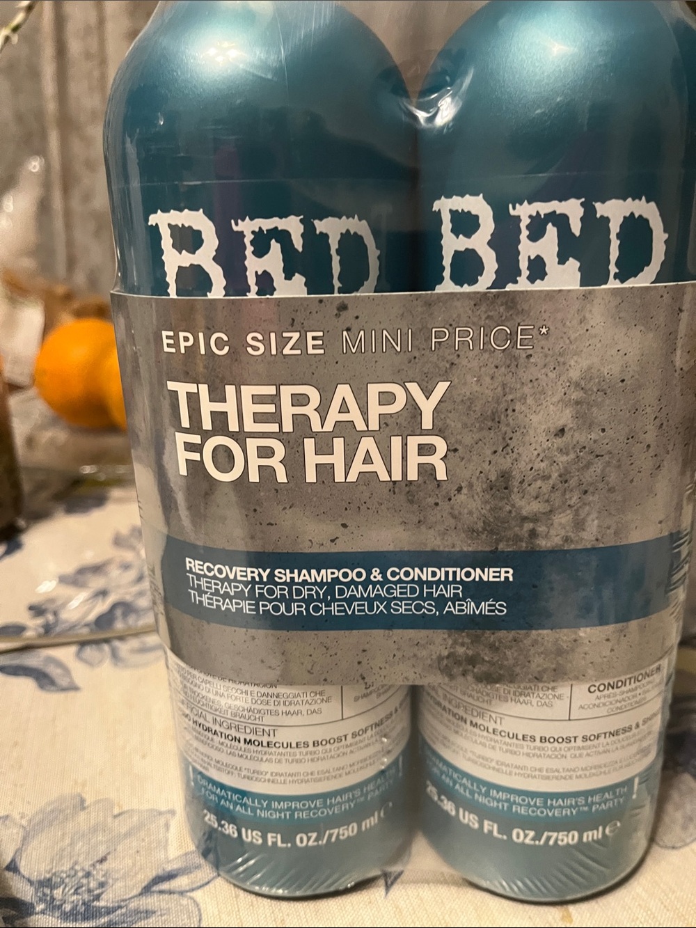 BedHead Therapy For Hair Recovery Shampoo & Conditioner - Teal Blue